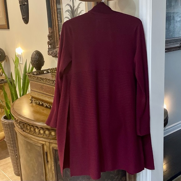 89th & Madison Burgundy Open Front Cardigan - Picture 5 of 11